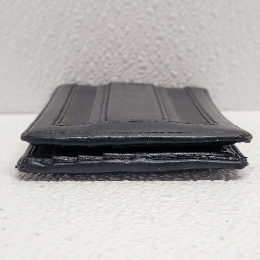 Burberry Black Bi-Fold Wallet Leather & Canvas